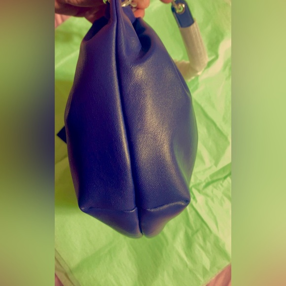 Kendall+Kylie Navy Blue Slouch Purse Silver Link Strap NWT - Picture 7 of 14